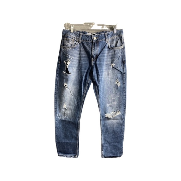 ZARA Z1975 Stamp distressed Basic Denim Jeans size 6 - Picture 9 of 13